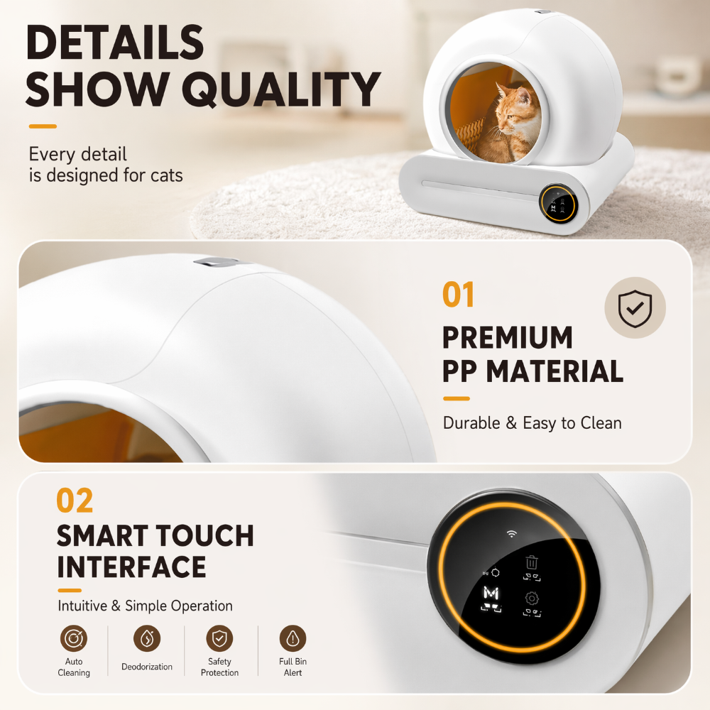 Roadreign Ultimate Handsfree Smart Kattenbak – Zelfreinigend, Geurblokkerend &amp; App-gestuurd voor een frisser huis 6