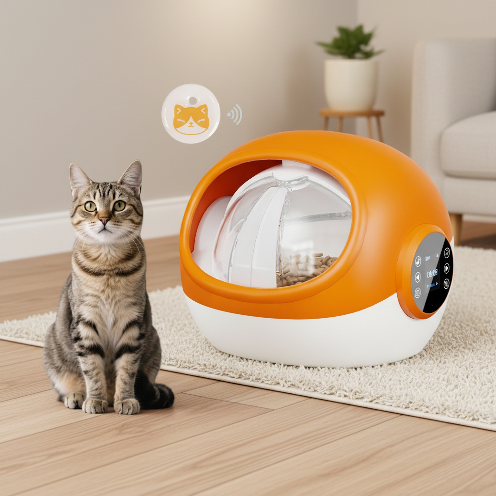 ROADREIGN Microchip Selectieve Voederautomaat voor Huisdieren – De Ultieme Oplossing voor Huishoudens met Meerdere Huisdieren en Speciale Diëten 1