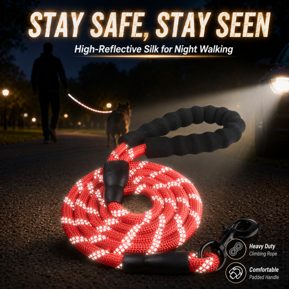 ROADREIGN - Waterdichte hondenriem voor alle weersomstandigheden - Stevig nylon met reflecterende veiligheidsdraden 2