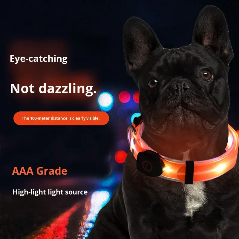ROADREIGN - Collar LED Urban Glow para mascotas: collar luminoso de estilo hip-hop moderno con diseño recargable por USB. 2
