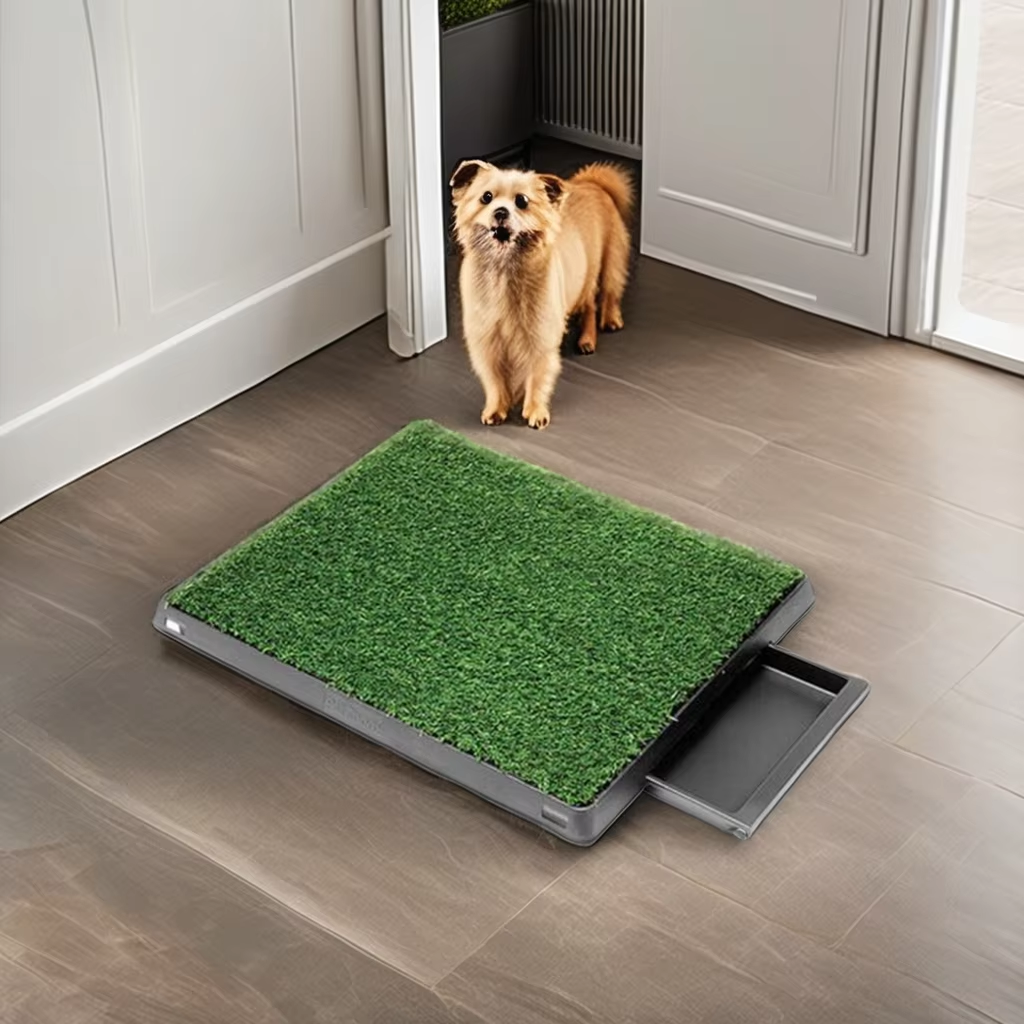 ROADREIGN - Système de toilettes d'intérieur pour chien – Toilettes d'apprentissage triple couche avec tapis d'herbe réaliste pour appartements 2