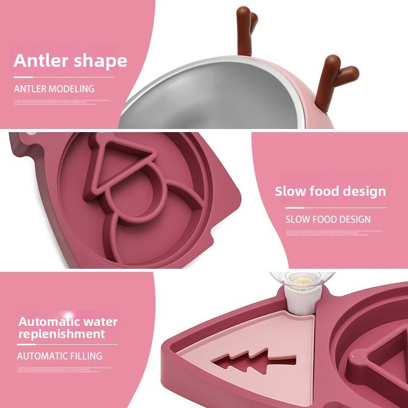 ROADREIGN - Feestelijke kerstboom 3-in-1 dierendiner - Automatische waterdispenser en dubbele voerbakset 4