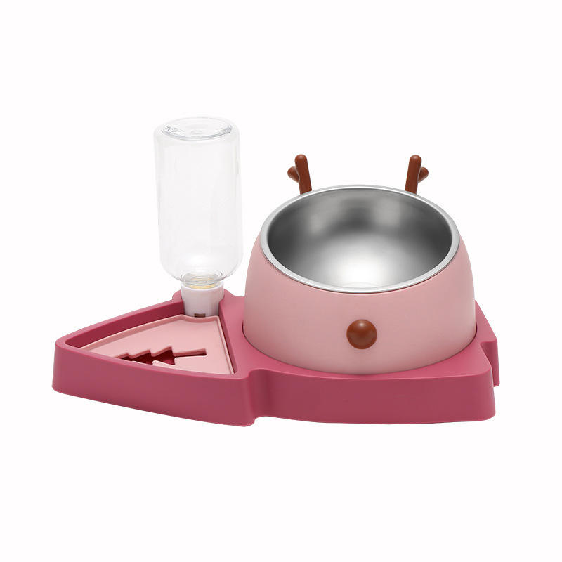 ROADREIGN - Feestelijke kerstboom 3-in-1 dierendiner - Automatische waterdispenser en dubbele voerbakset 5