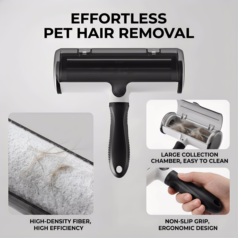 ROADREIGN-Pet Hair Remover Roller Brush, Reusable Self-Cleaning Lint Brush with Removable Solid ABS Handle 6