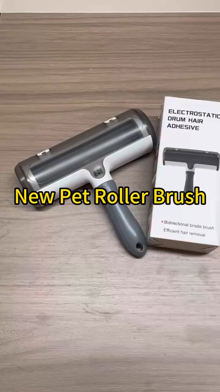 ROADREIGN-Pet Hair Remover Roller Brush, Reusable Self-Cleaning Lint Brush with Removable Solid ABS Handle 1