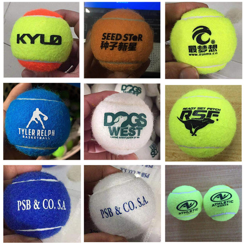 Roadreign - Balle de tennis pour chien écologique personnalisée avec impression - Jouet à mâcher en caoutchouc durable pour l'entraînement et le jeu interactif 5
