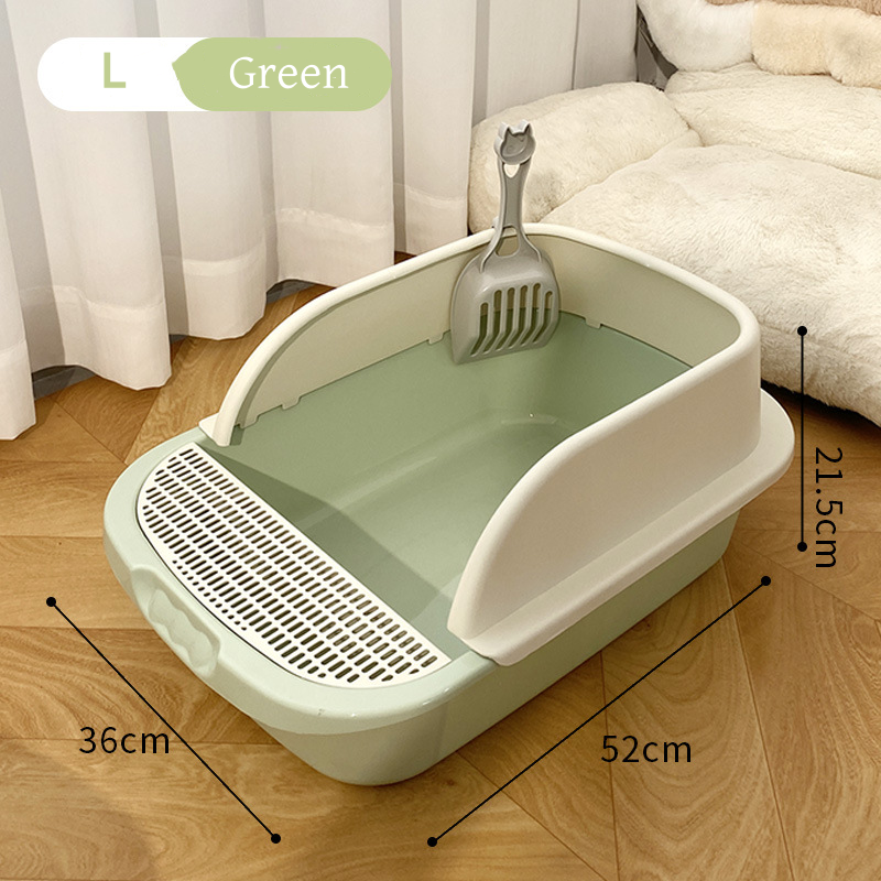 ROADREIGN Premium verdikte kunststof halfgesloten kattenbak | Grote, ruime, spatbestendige kattenbak met hoge rand, gemakkelijk schoon te maken, geschikt voor alle binnenkatten 10