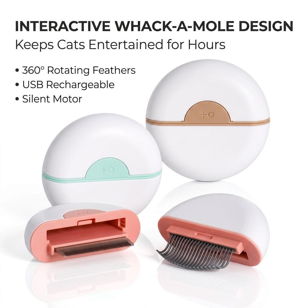 ROADREIGN - Balle rotative intelligente et automatique rechargeable par USB pour chat | Jouet d'exercice silencieux, interactif et autonome pour chatons et chats adultes d'intérieur 10