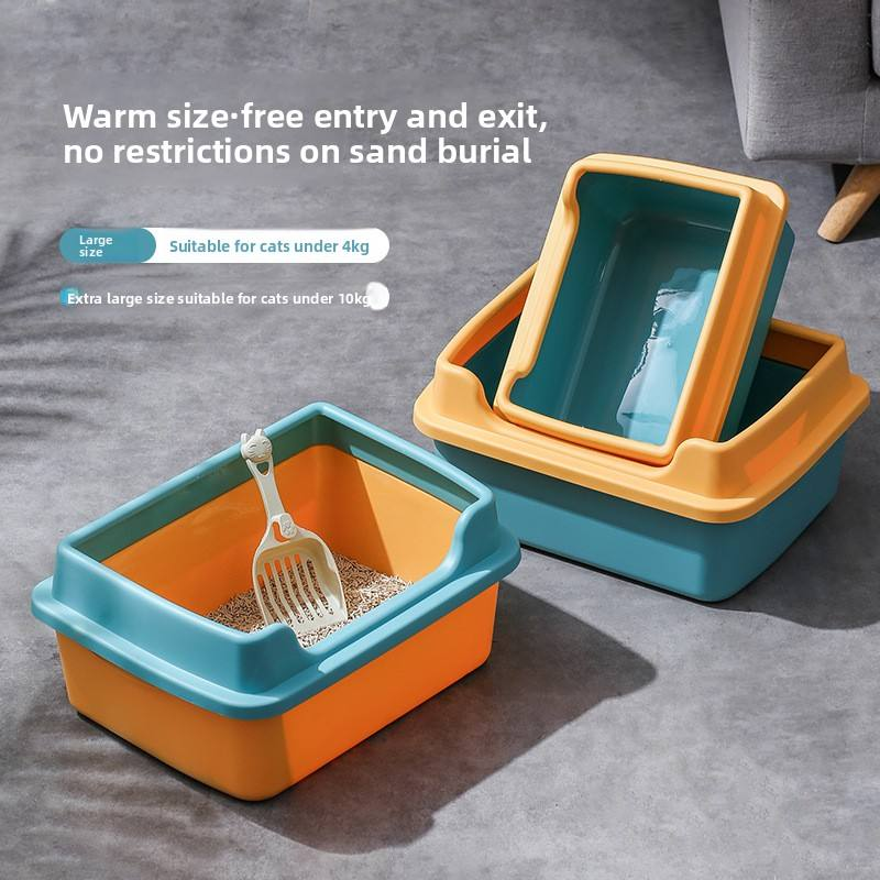 ROADREIGN-The Half-Wall Litter Box — A Sculptural Open Tray with Low Front Access & Three High Sides for Odor and Scatter Control 6