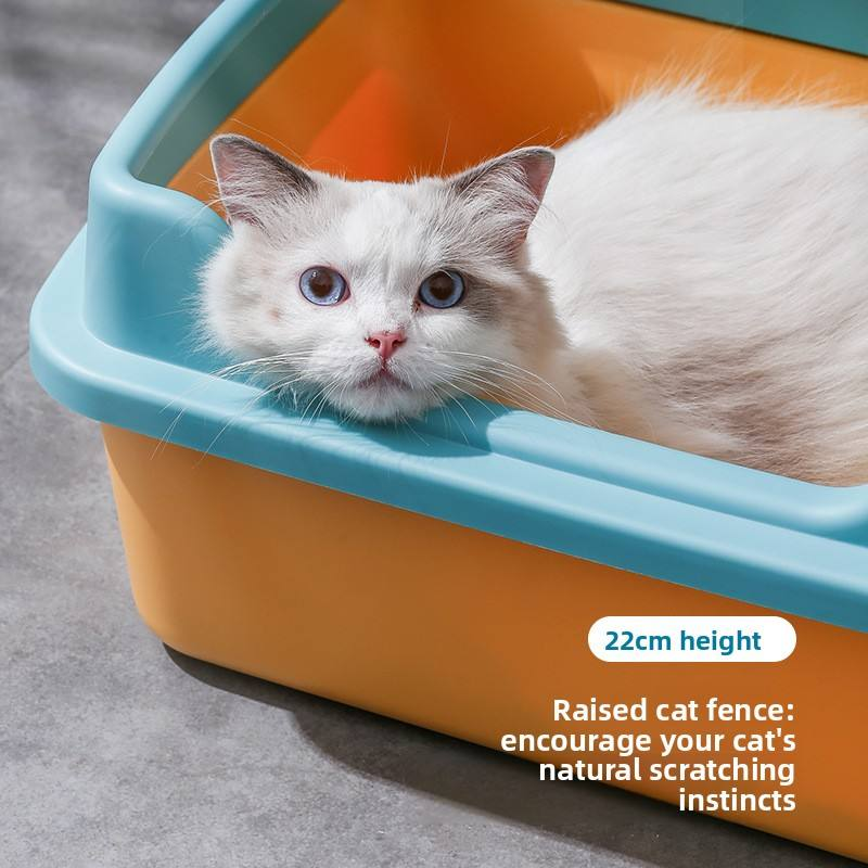 ROADREIGN-The Half-Wall Litter Box — A Sculptural Open Tray with Low Front Access & Three High Sides for Odor and Scatter Control 5