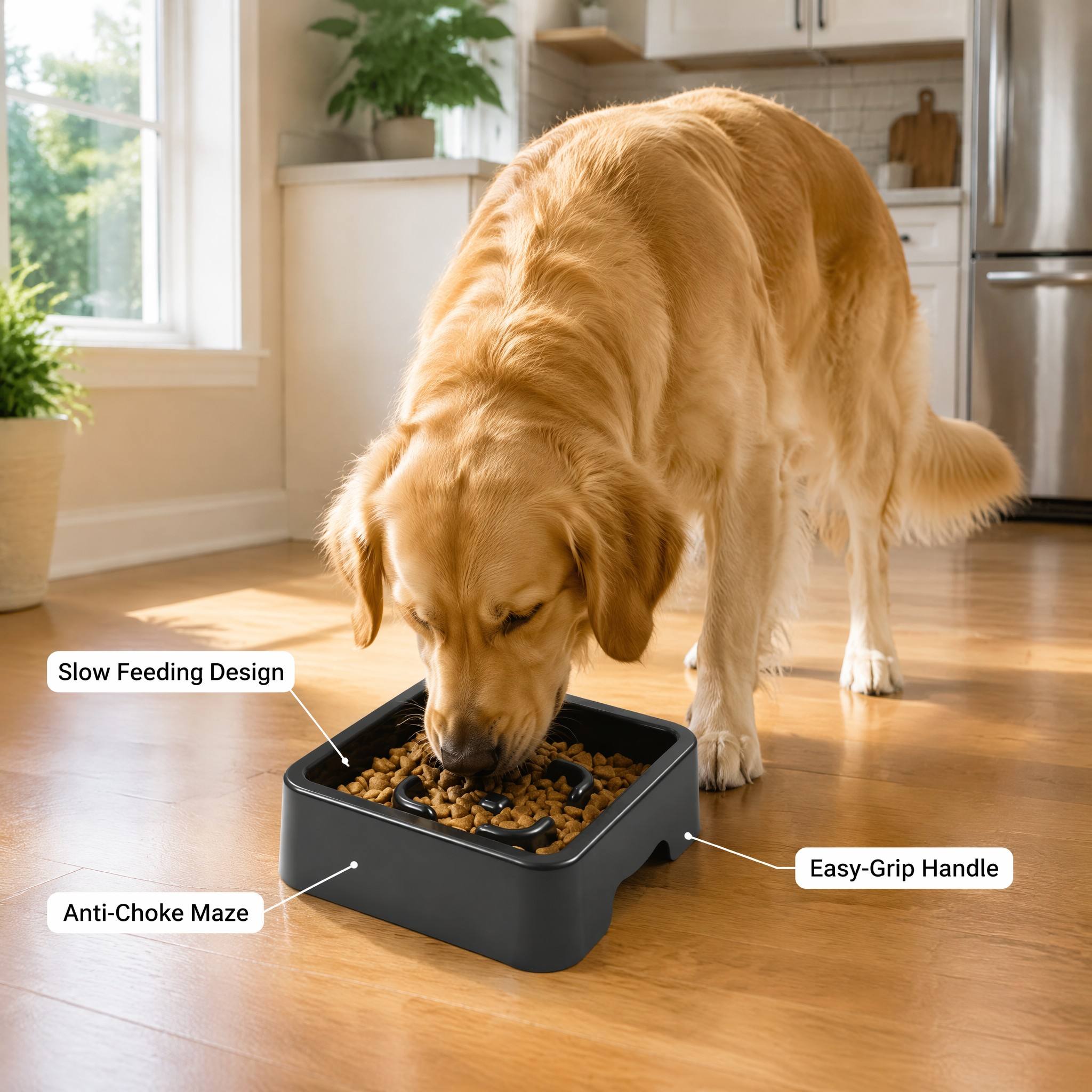 ROADREIGN - Comedero lento para mascotas: diseño de laberinto antiatragantamiento, base antideslizante, apto para lavavajillas, comedero interactivo para perros y gatos que favorece una digestión saludable. 2