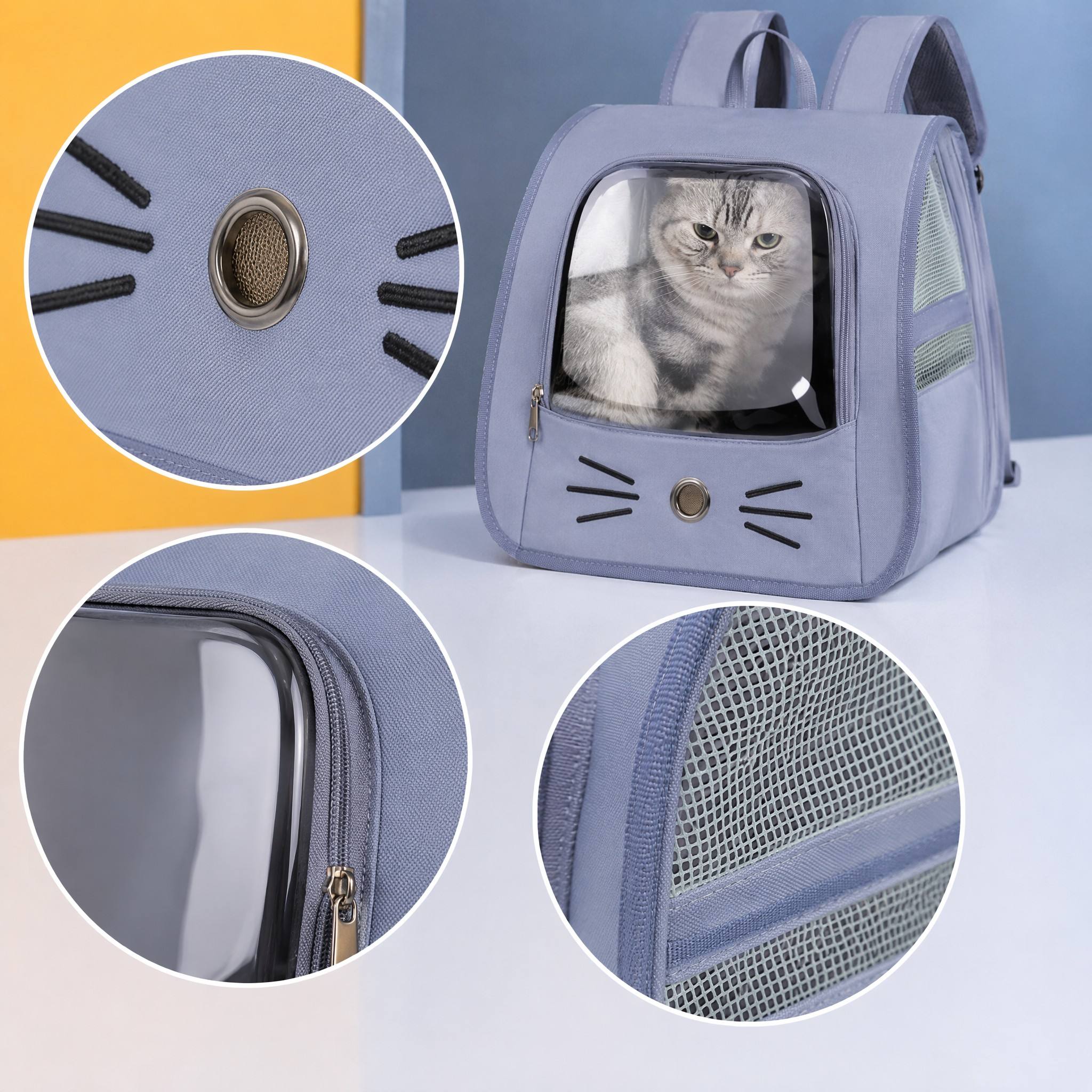 ROADREIGN Premium Huisdierrugzak met Kattengezichtdesign • Ademend en lichtgewicht • De eersteklas cabine voor uw huisdier 3