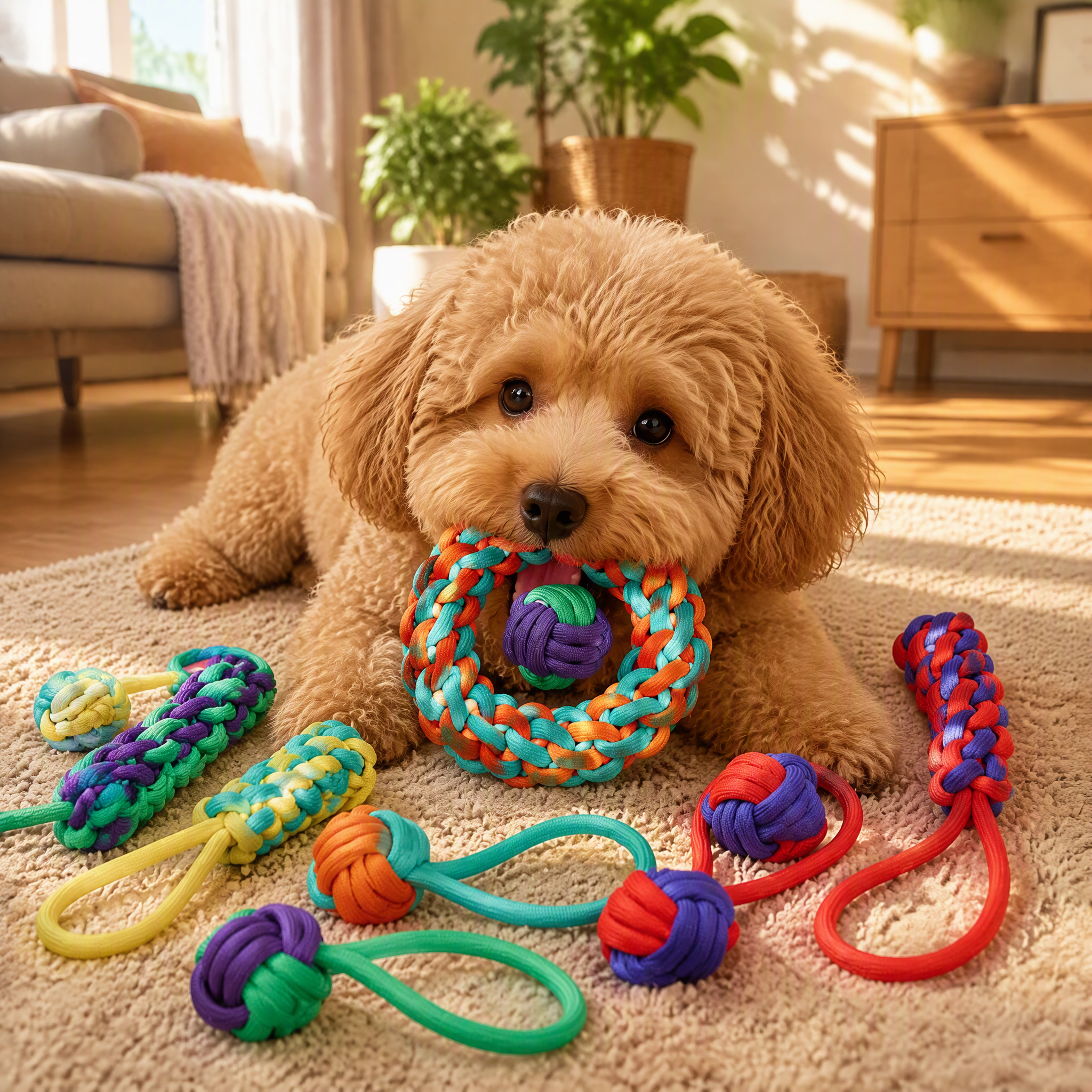 ROADREIGN - Jouet à mâcher en corde tressée pour chien, résistant aux morsures, pour un nettoyage dentaire efficace et un exercice interactif. 3