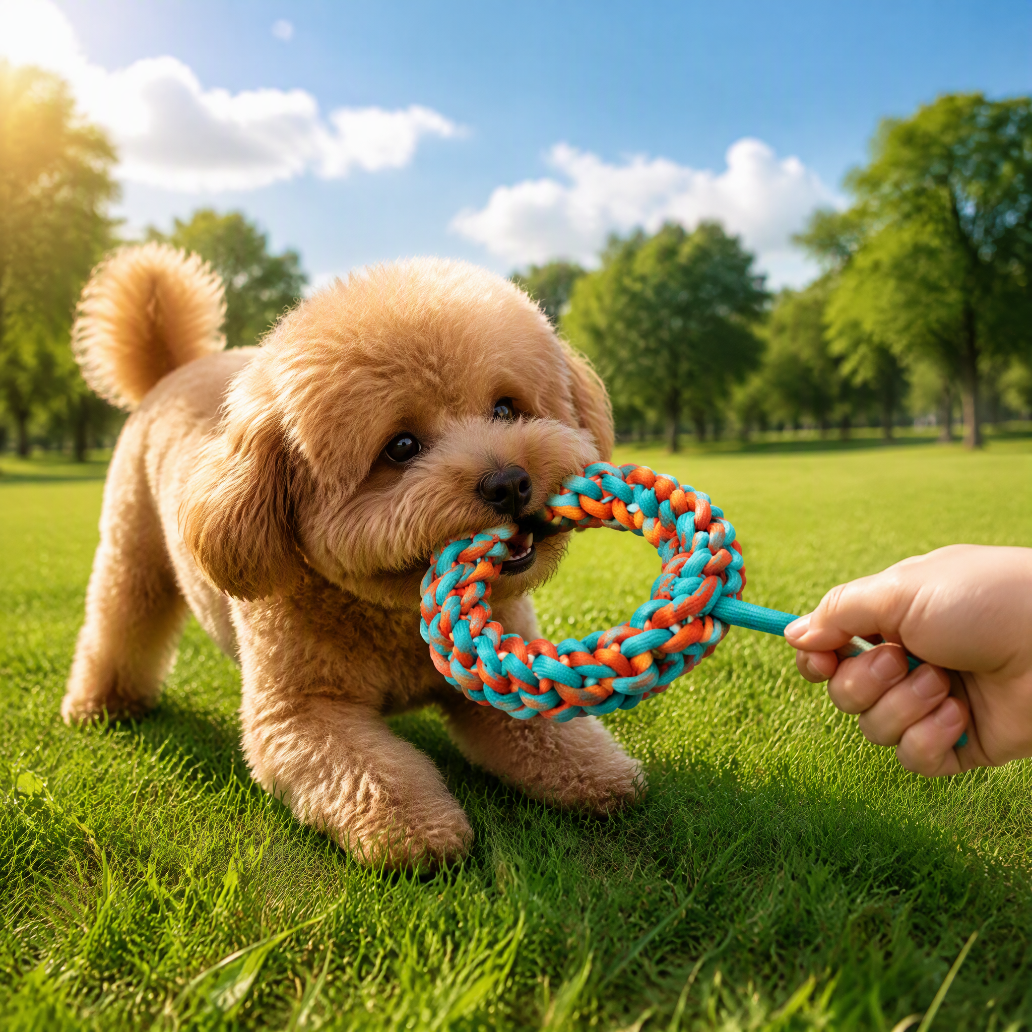 ROADREIGN - Jouet à mâcher en corde tressée pour chien, résistant aux morsures, pour un nettoyage dentaire efficace et un exercice interactif. 4
