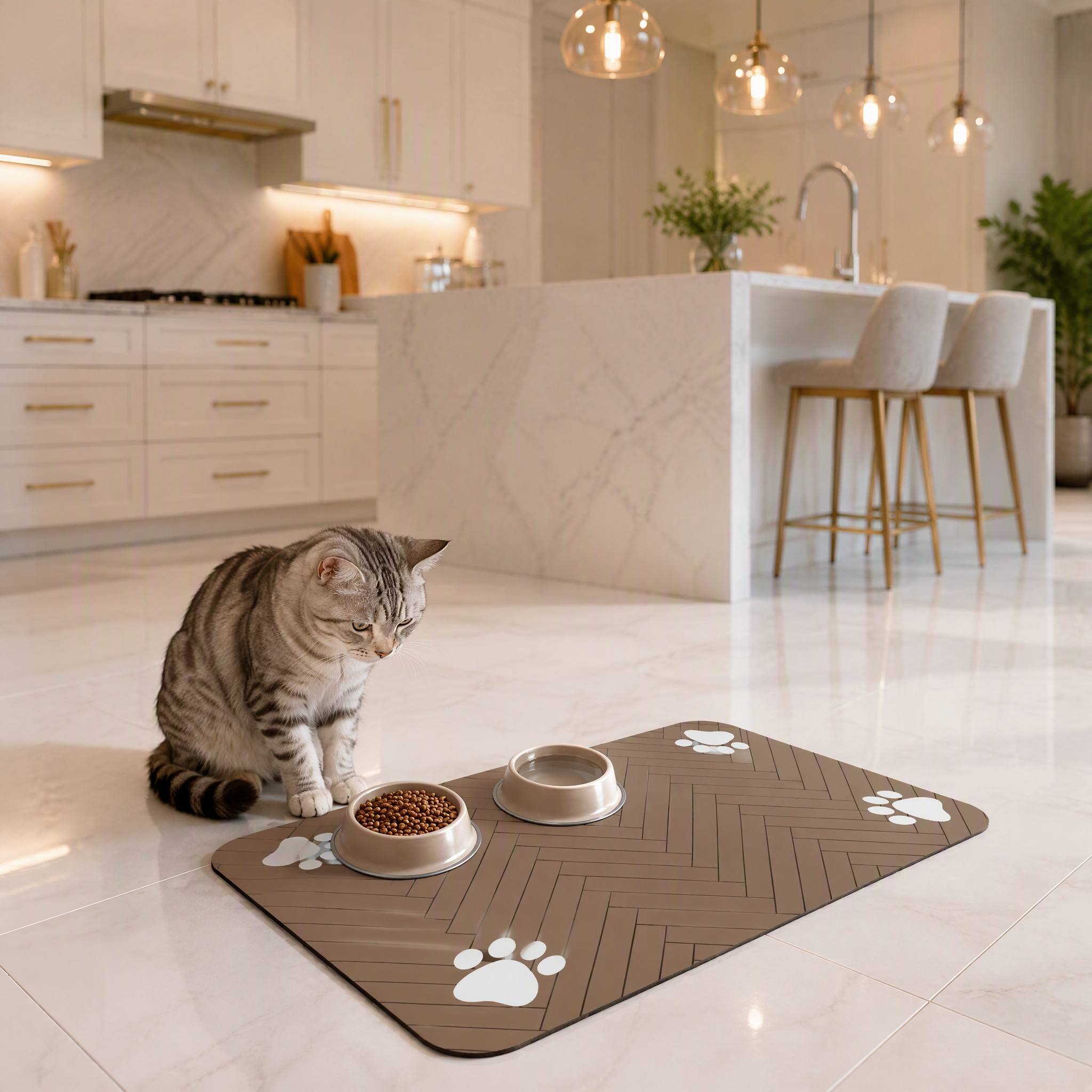 Tapis d'alimentation pour animaux de compagnie Roadreign en diatomite à séchage instantané – Tapis de table en pierre ultra-absorbant et sans dégâts 2