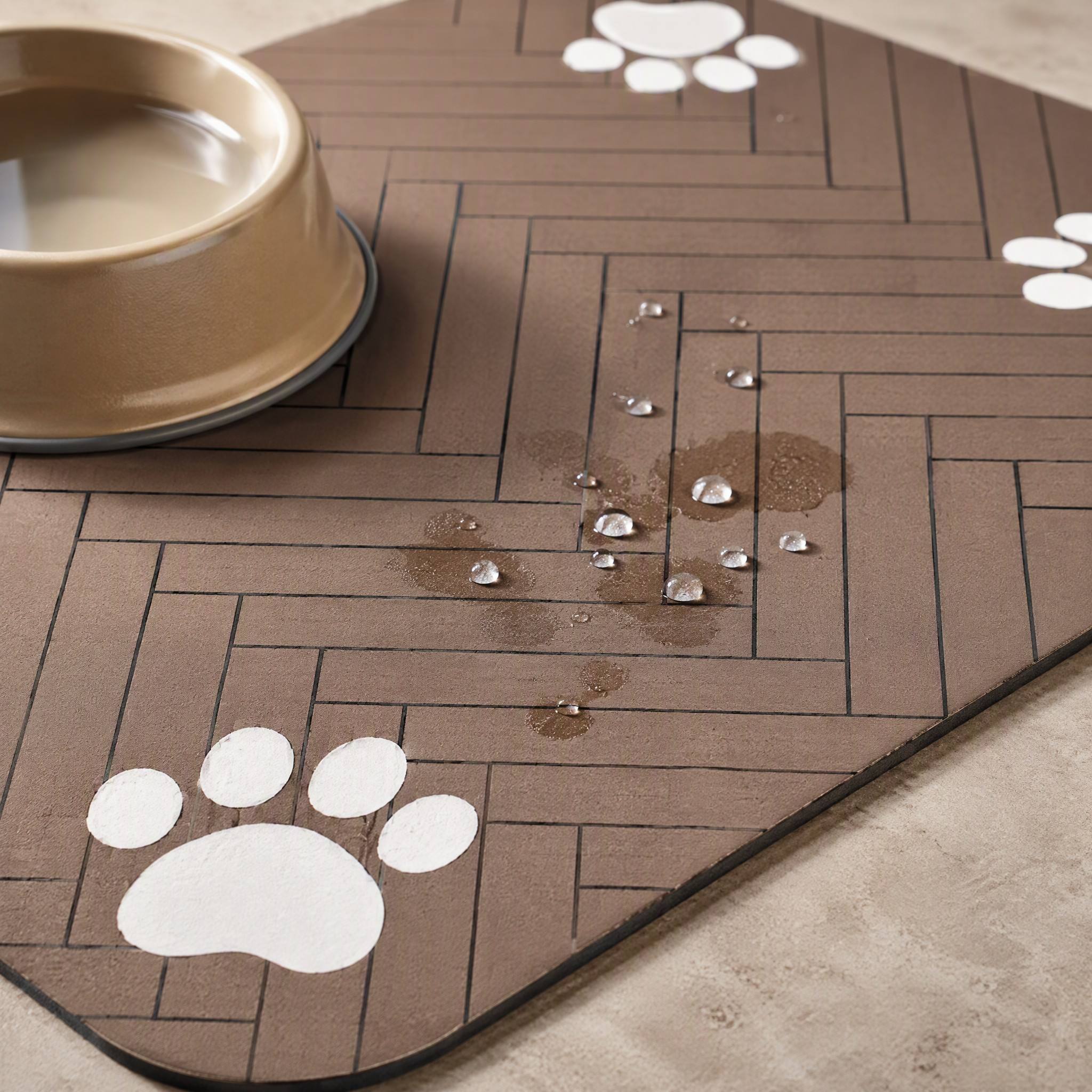 Tapis d'alimentation pour animaux de compagnie Roadreign en diatomite à séchage instantané – Tapis de table en pierre ultra-absorbant et sans dégâts 3