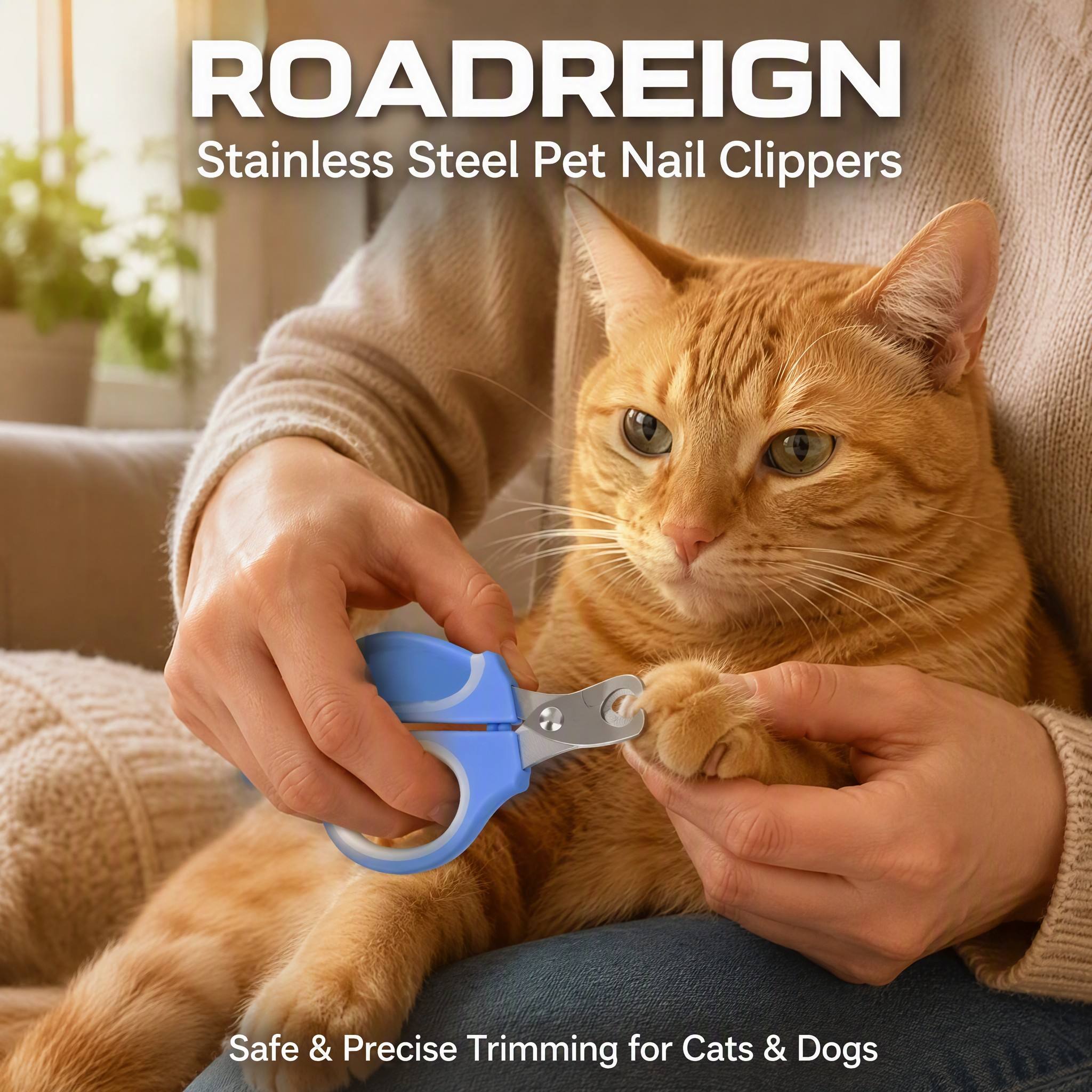 ROADREIGN - Ciseaux à ongles pour animaux de compagnie, en acier inoxydable, pour chiens et chats. 2