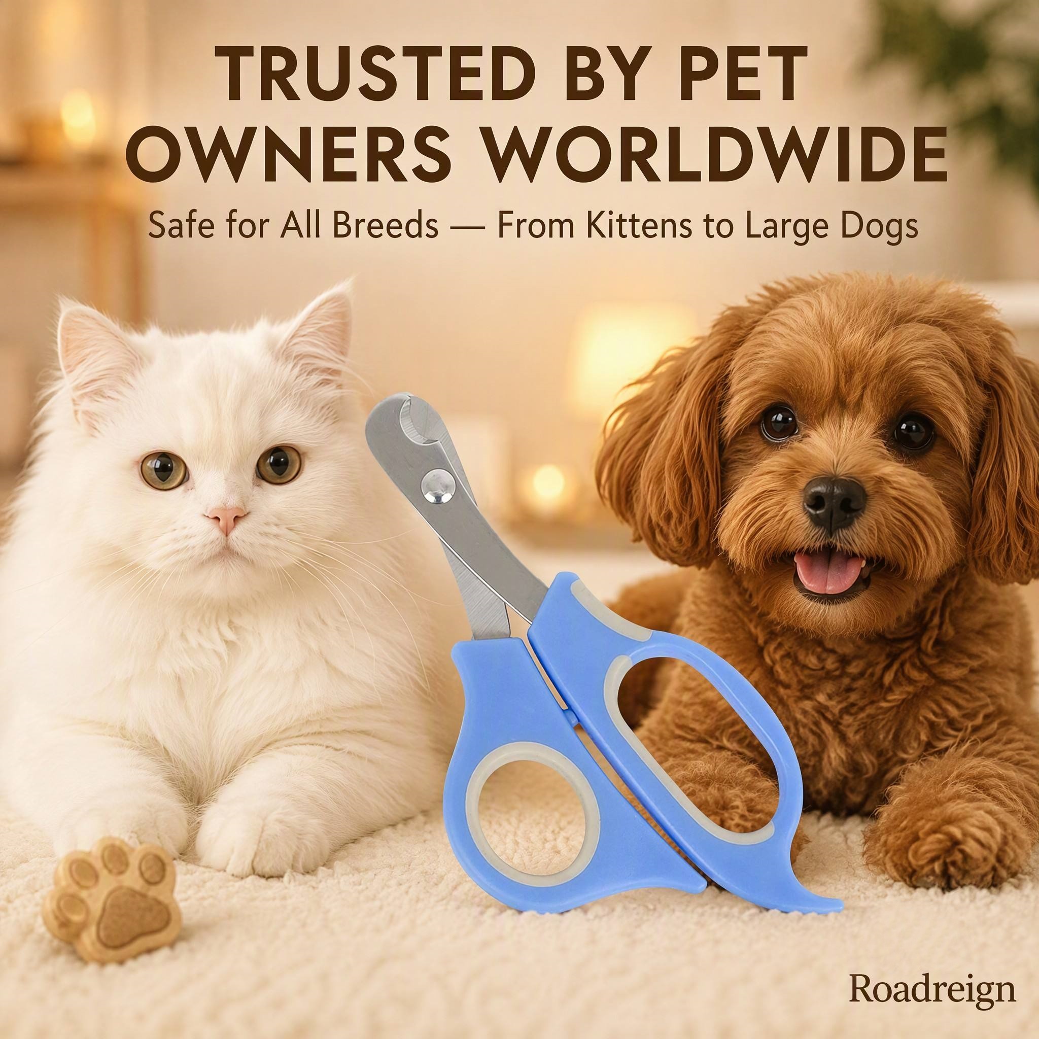 ROADREIGN - Ciseaux à ongles pour animaux de compagnie, en acier inoxydable, pour chiens et chats. 7