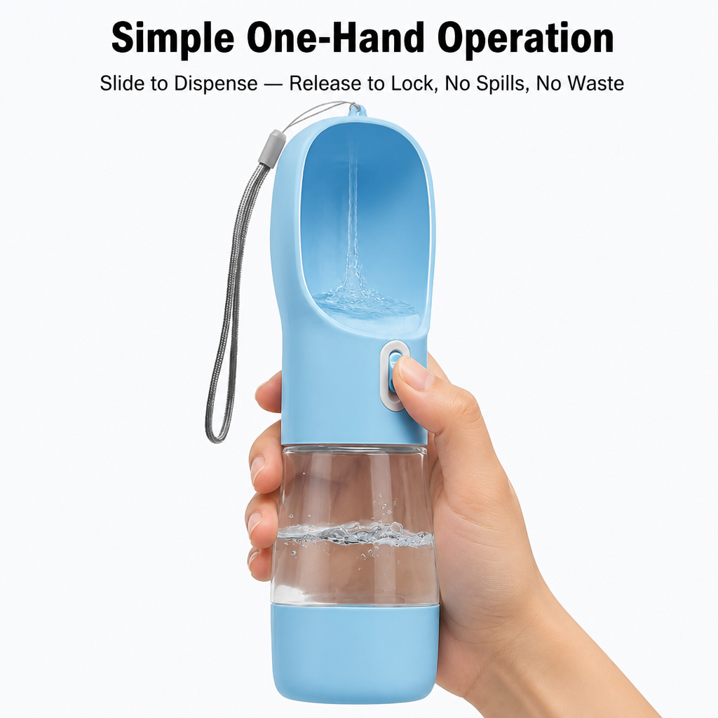 Portable Plastic Pet Water Bottle With Food Container For Dog Outdoor Travel And Walking 9