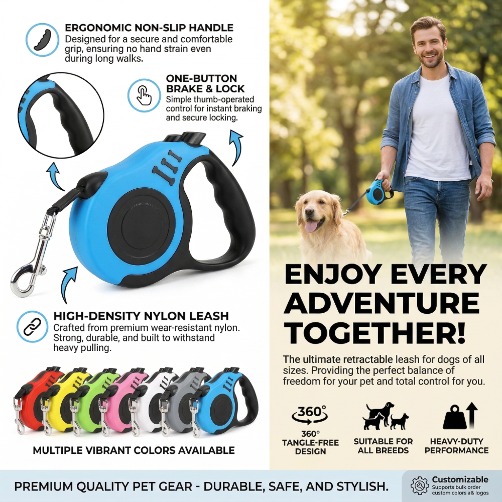 ROADREIGN - Correas retráctiles automáticas de lujo para perros con impresión personalizada. Collares y correas para mascotas. 2