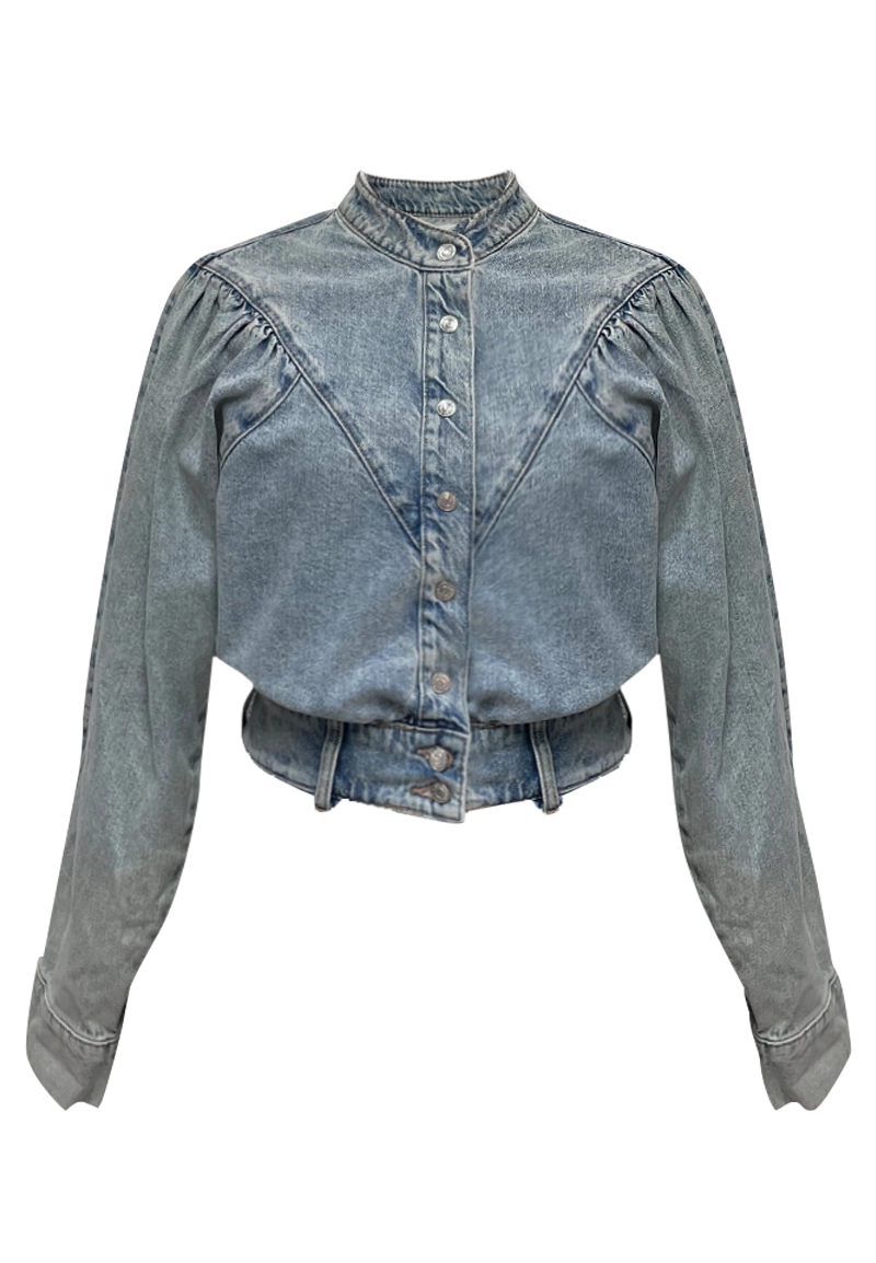 빈티지 워시 데님 긴팔 블라우스 Vepeen Apparel 1