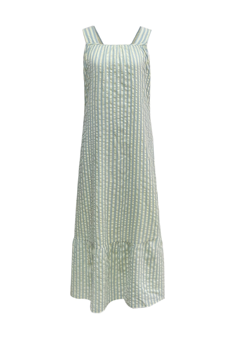 Women Striped Long Pinafore Dresses Vepeen Apparel 1