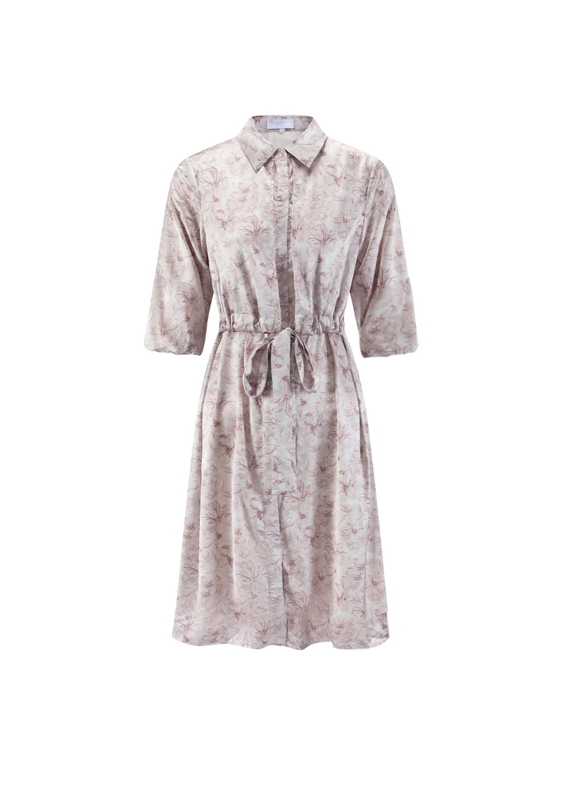 Customized long-sleeved printed knee-length dress for ladies Vepeen Apparel 1