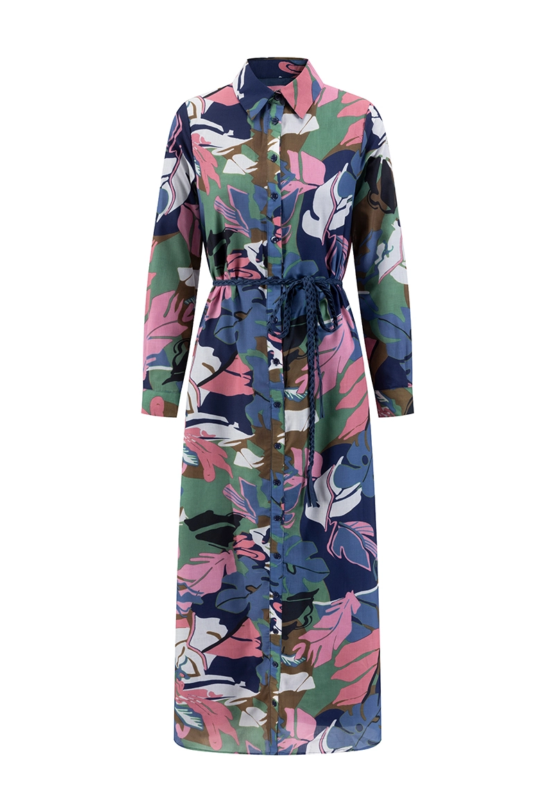 Abito blusa da donna personalizzato con stampa a foglie Vepeen Apparel 1