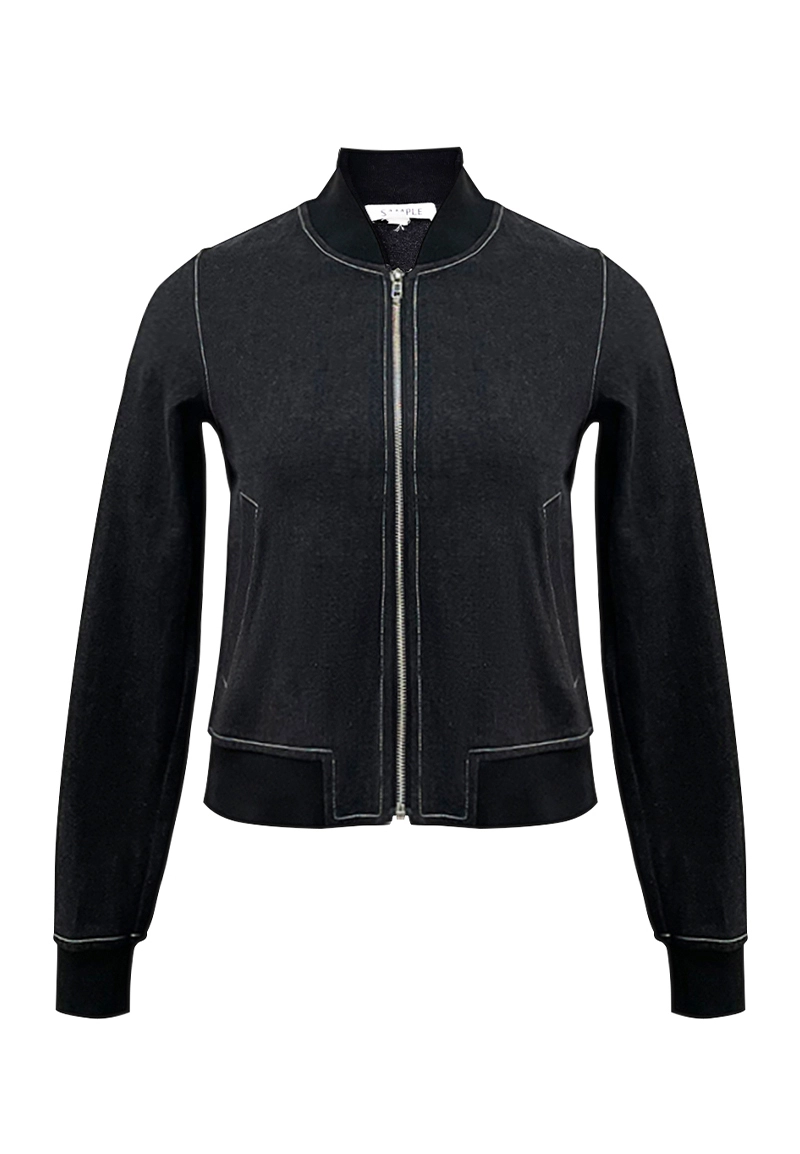 Button-down zipped black women's jacket Vepeen Apparel 1