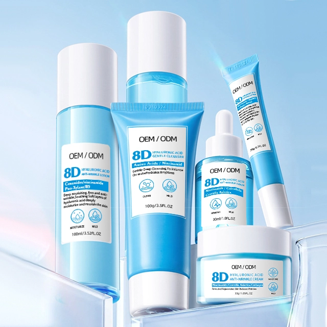 OEM Rejuvenating Whitening Skincare Face Kits 8D Hyaluronic Acid Skin Care Set 1