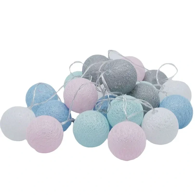 Cotton ball led string light with distance AA battery 1