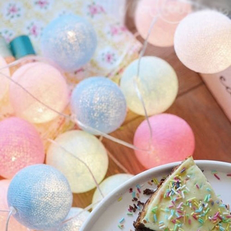 Cotton ball led string light with distance AA battery