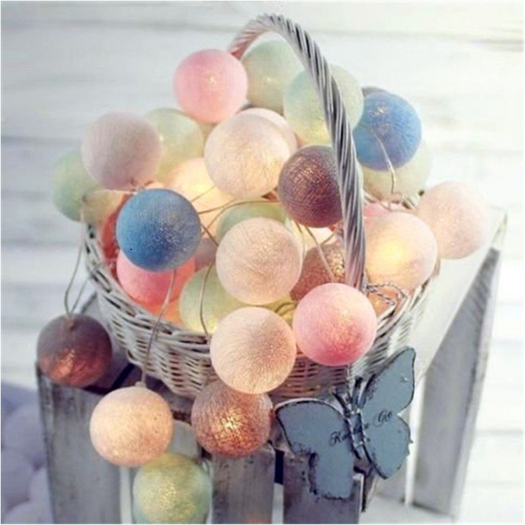Cotton ball led string light with distance AA battery