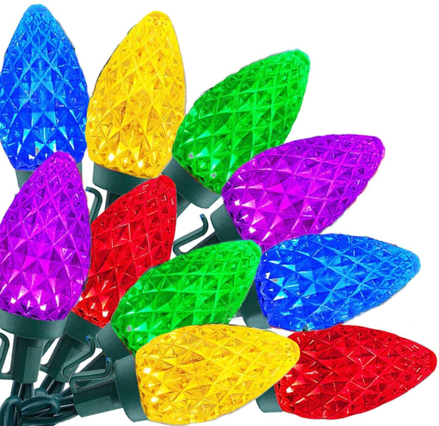 C6/C7/C9 Led Christmas Lights String Powered Outdoor Indoor Strawberry Fairy Light for Yard Party Home Deco