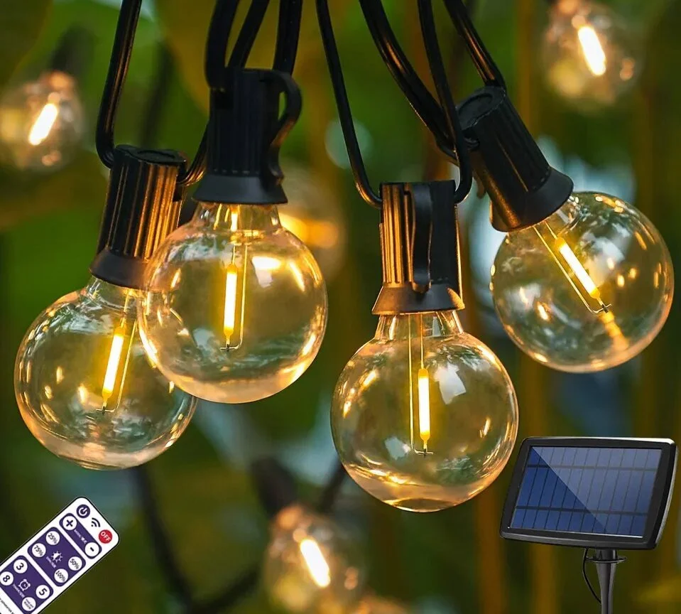 Garden Decor Street Lamp remote control Christmas G40 String Garland Led Lamp Outdoor Solar Light 1