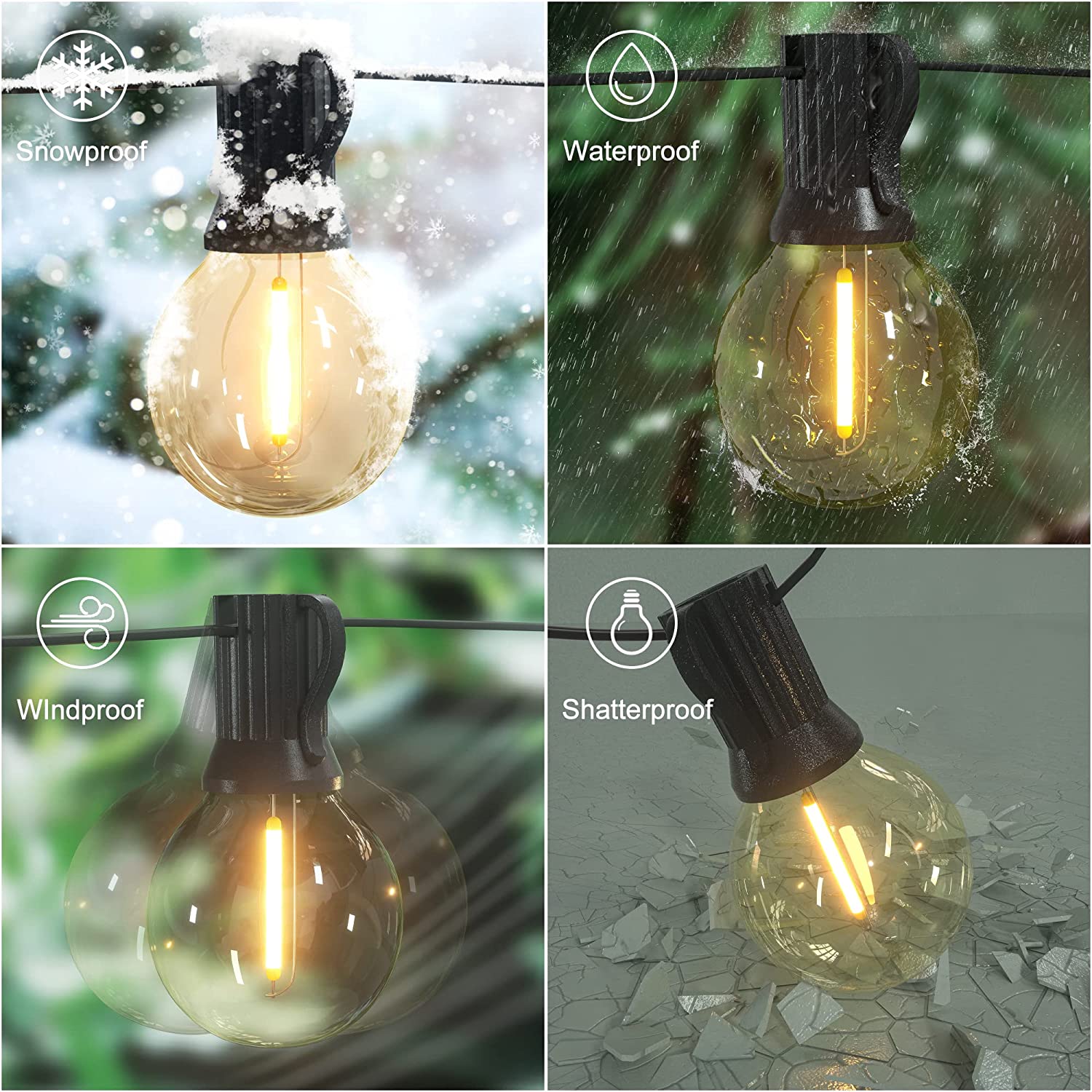 Garden Decor Street Lamp remote control Christmas G40 String Garland Led Lamp Outdoor Solar Light