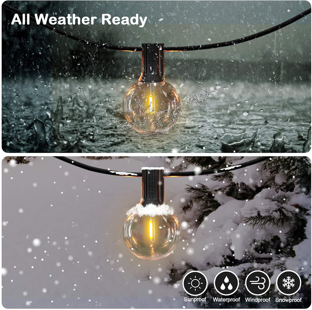 Garden Decor Street Lamp remote control Christmas G40 String Garland Led Lamp Outdoor Solar Light