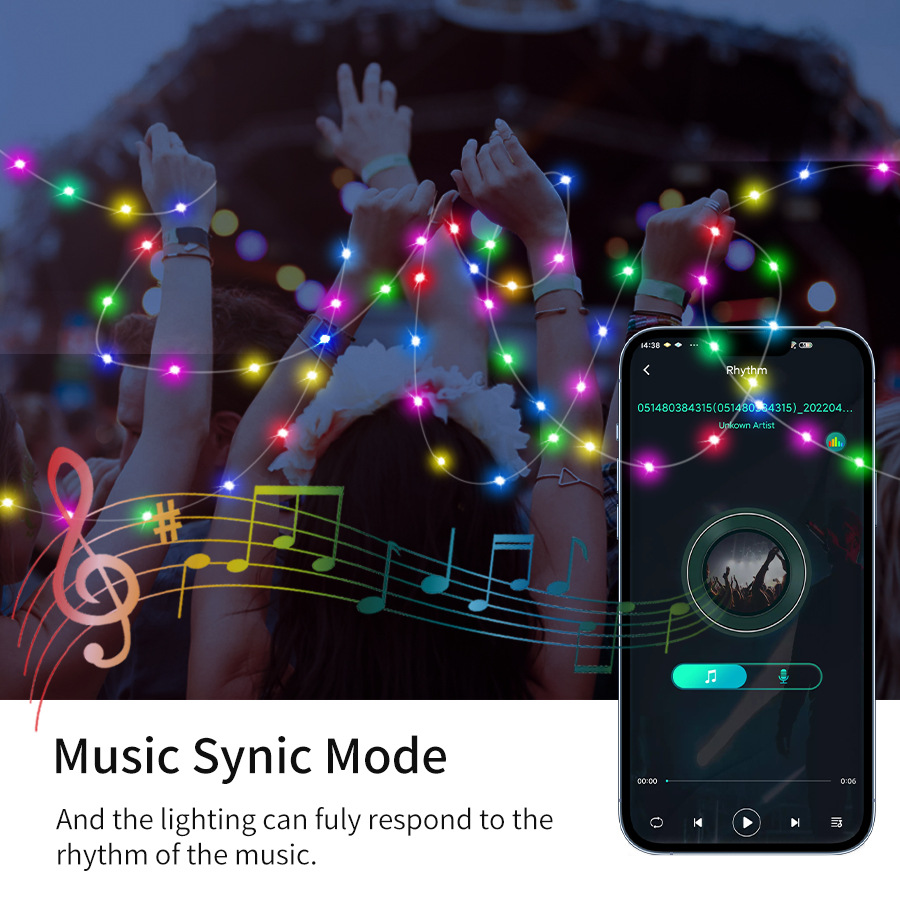 DIY Smart glitter color changing led christmas 5