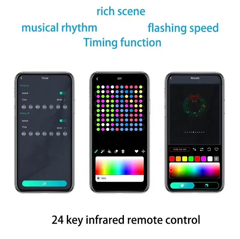 DIY Smart glitter color changing led christmas 4