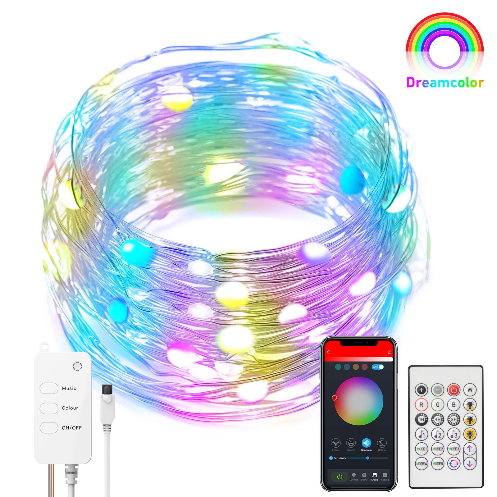 2023 hot selling Dual- Mode dream color ball lighting string(leather wire)