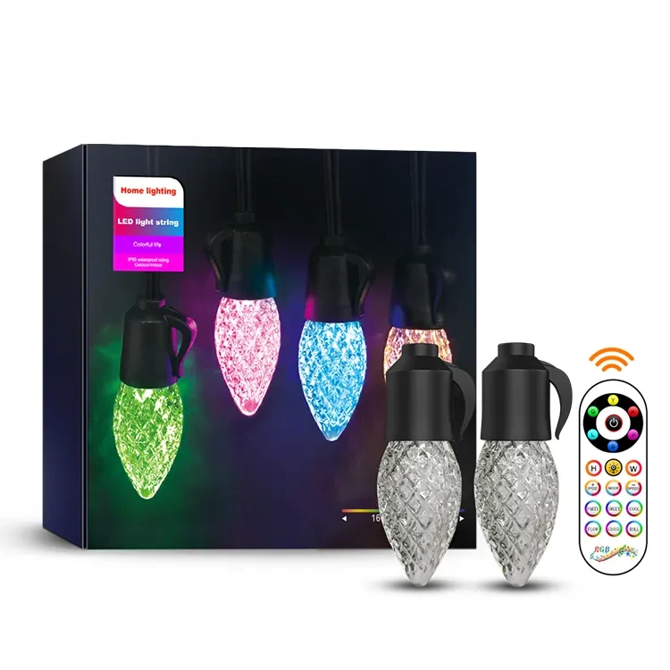 C35 RGB color light string outdoor waterproof RC control christmas outdoor string lights 1