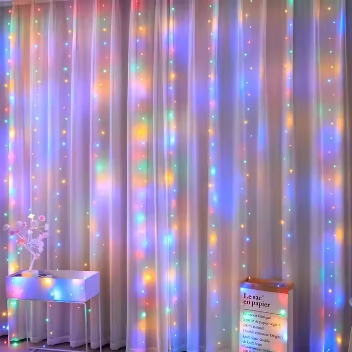 Colorful LED Curtain String Light with 8 Lighting Models for Bedroom, Home, Xmas, Valentine's Day Decor 1