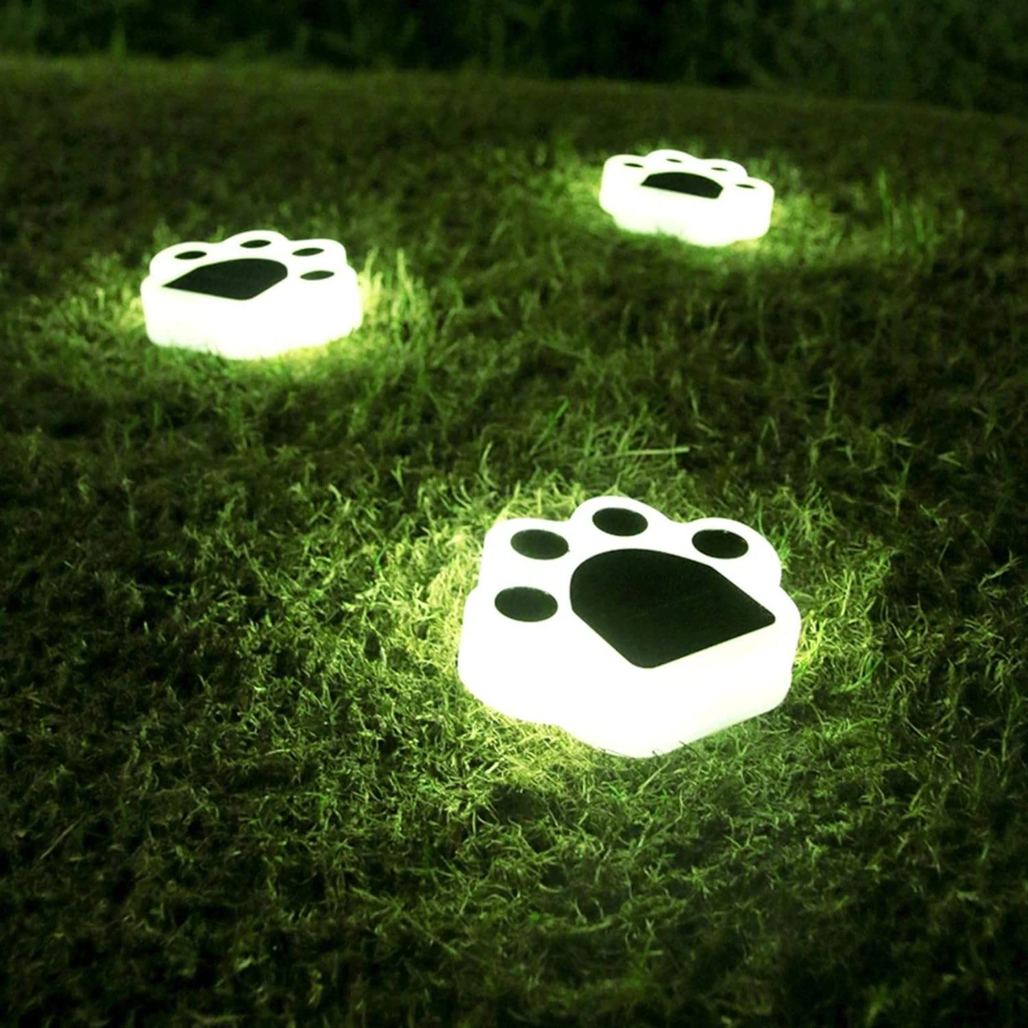 Bear Claw Paw Print Solar Pathway Lights For Garden 1