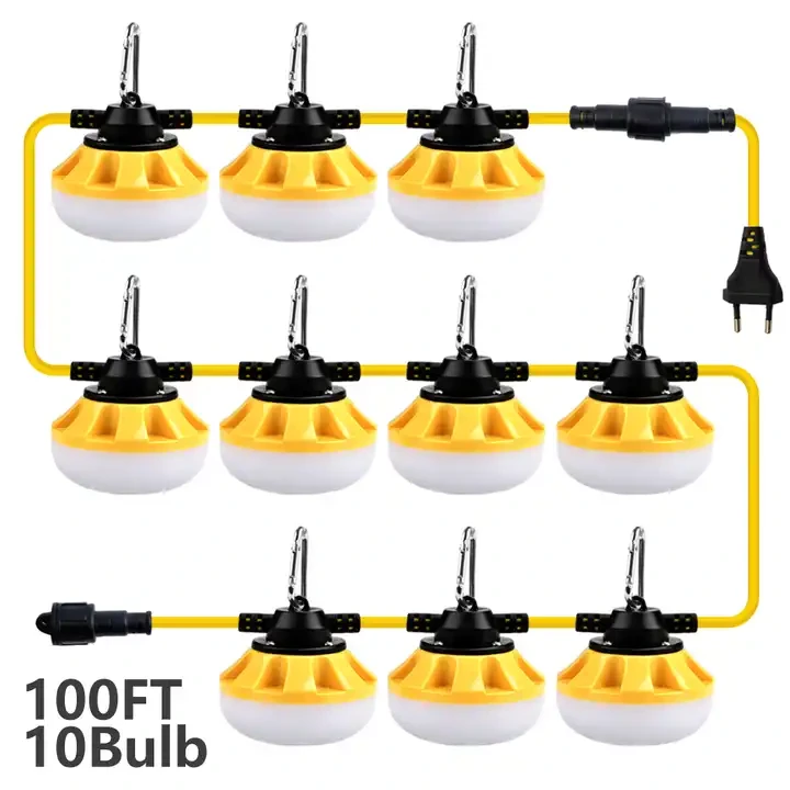 50FT 100FT Construction String Lights Industrial Grade Temporary Lighting 1