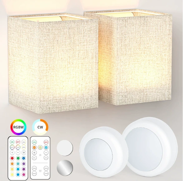 13-Color Wall Lamp Lighting Battery-Powered Rechargeable Remote-Controlled Dimmable Night Light 1