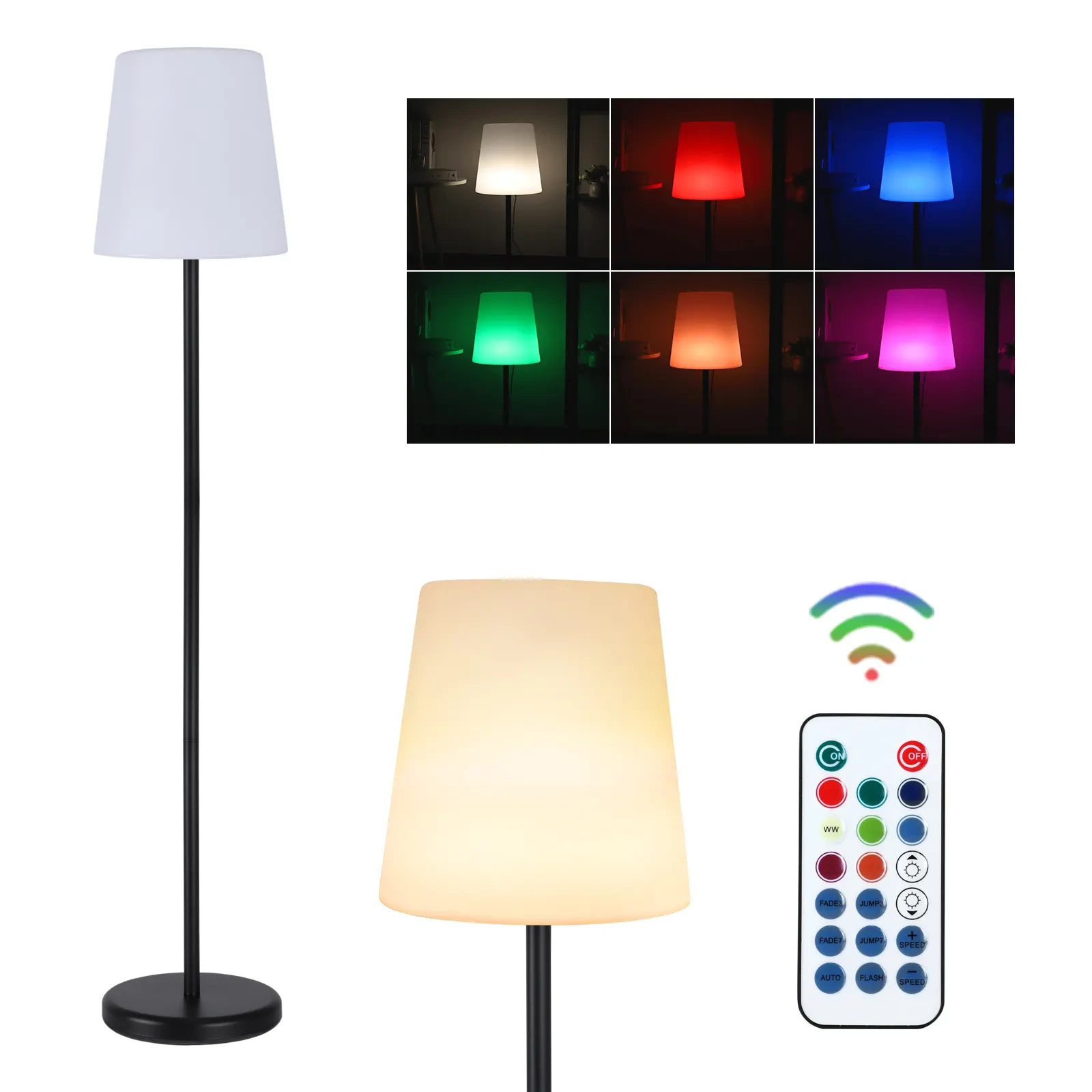 Outdoor Solar Powered LED Floor Lamp With Wireless Remote Control 1