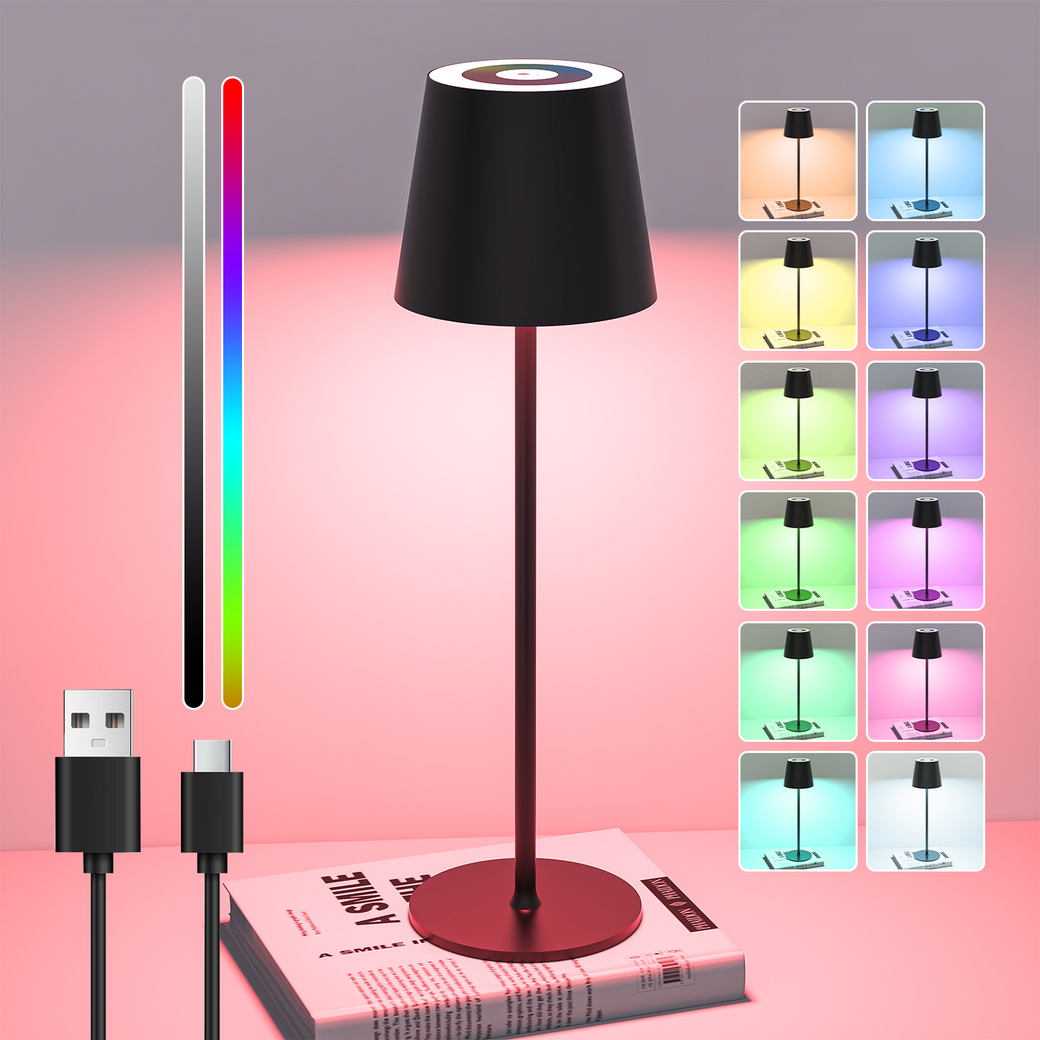 Rechargeable LED Table Lamp with RGB & 3 CCT 1