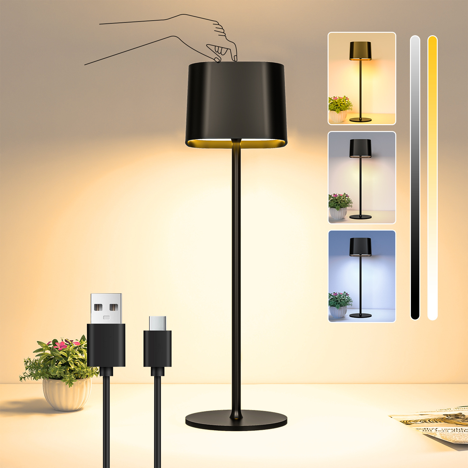 Rechargeable LED Table Lamp with RGB & 3 CCT 4