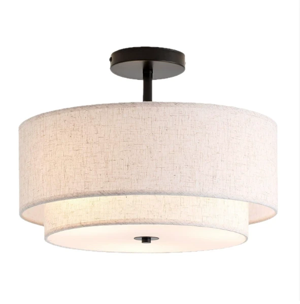 Minimalist Fabric Living Room Ceiling Light Round Entryway, Study, Bedroom, Dining Room Light 1