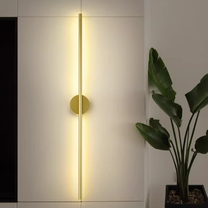 Gold LED Long Strip Wall Lights 1